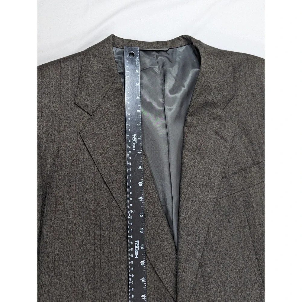 Vitg Hickey Freeman Blazer Sport Suit Jacket Dark Green Subtle Maroon Stripe 44R